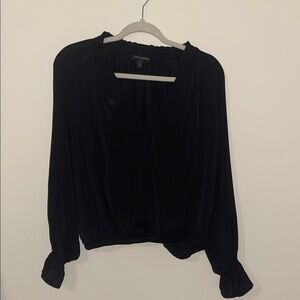 Banana Republic Black Wrap Top